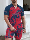 New England Patriots Limited Edition ZIP Polo Shirt And Shorts Two-Piece Suits