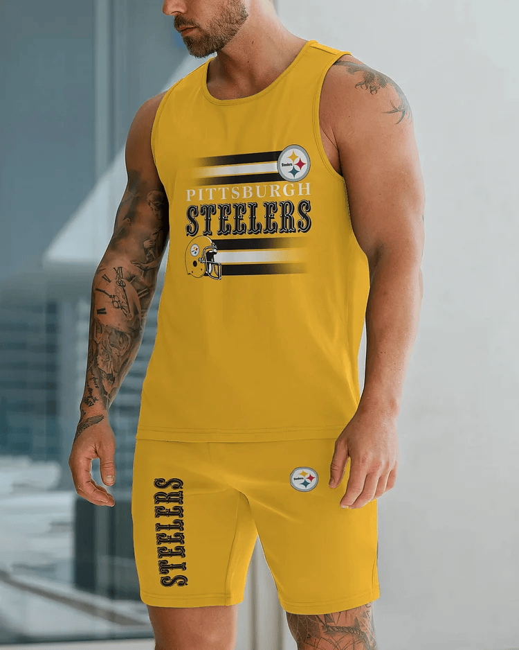 Pittsburgh Steelers Amazing Design Limited Summer Collection Men's Tank Top And Shorts Set Sizes 3XS-4XL