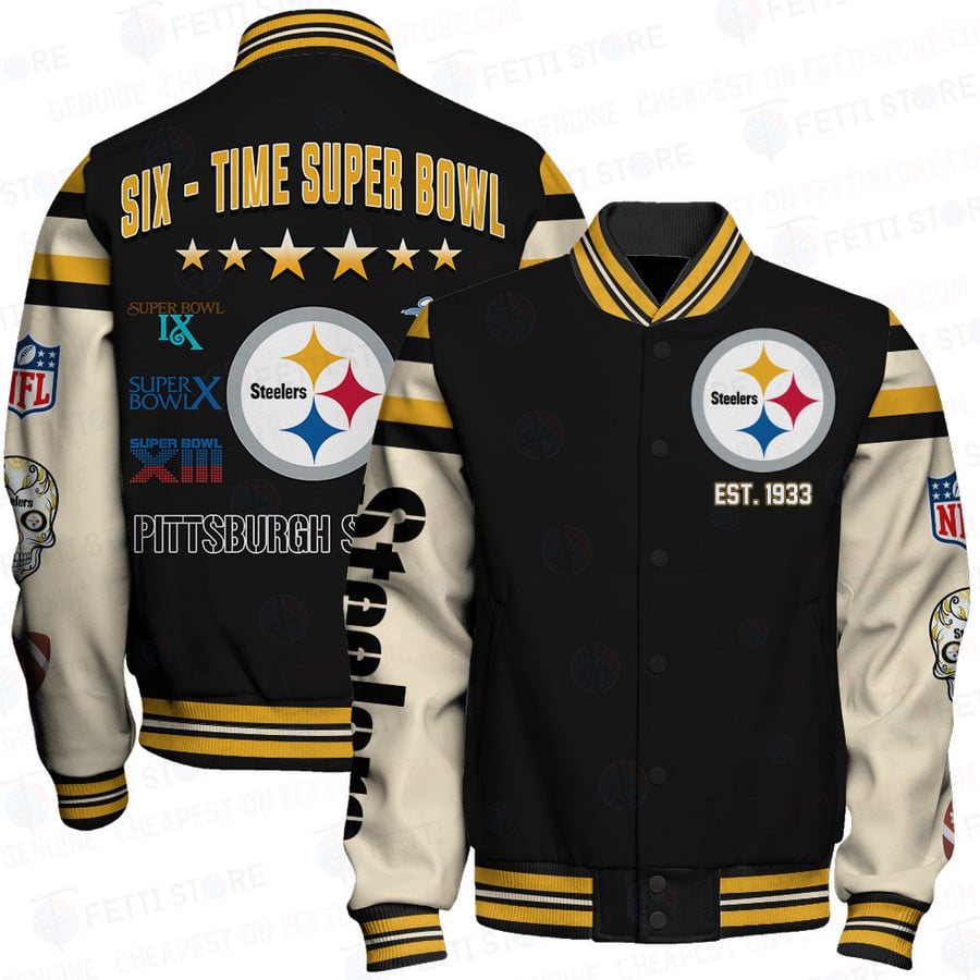 Pittsburgh Steelers Limited Edition Unisex Sizes S-5XL AOP Button Baseball Jacket