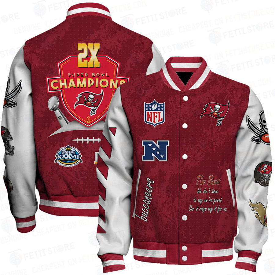 Tampa Bay Buccaneers Limited Edition Unisex Sizes S-5XL AOP Button Baseball Jacket