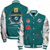 Miami Dolphins Limited Edition Unisex Sizes S-5XL AOP Button Baseball Jacket