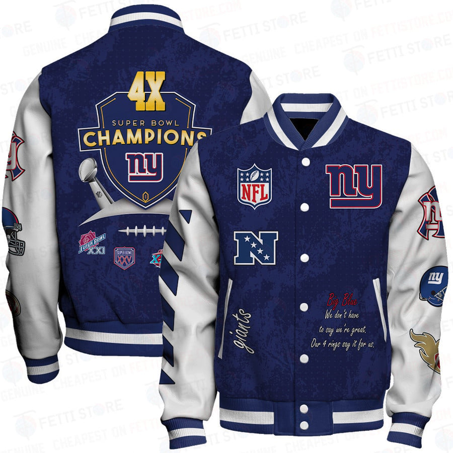 New York Giants Limited Edition Unisex Sizes S-5XL AOP Button Baseball Jacket