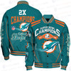 Miami Dolphins Limited Edition Unisex Sizes S-5XL AOP Button Baseball Jacket