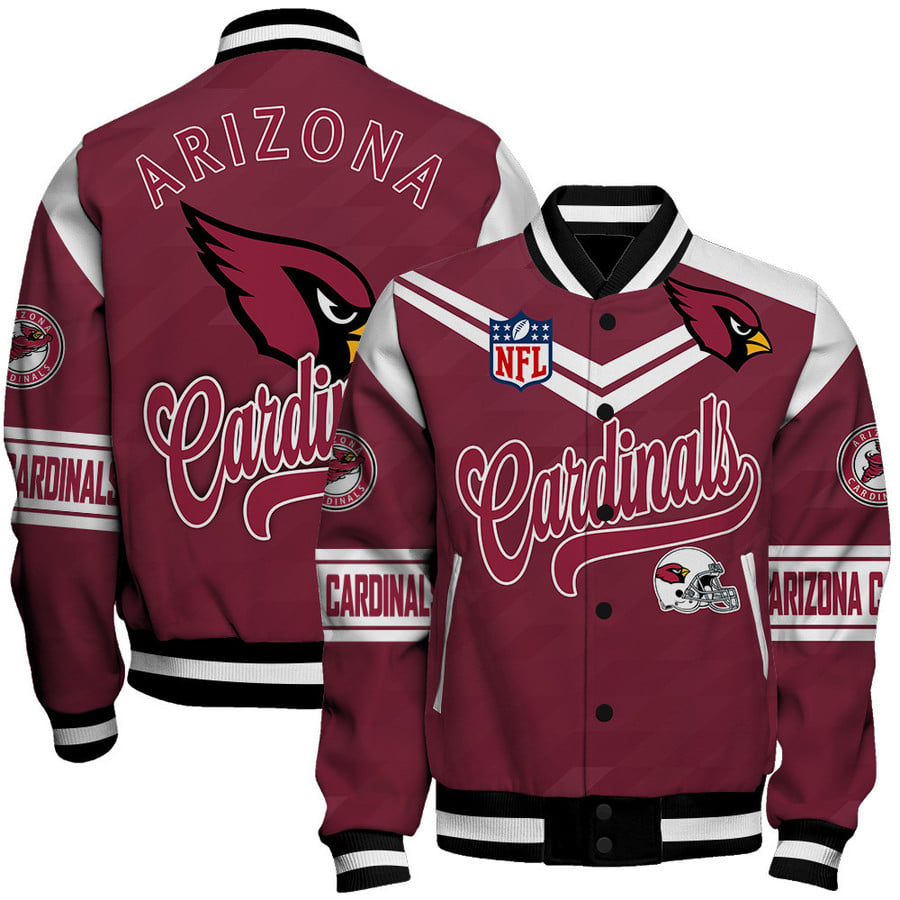 Arizona Cardinals Limited Edition Unisex Sizes S-5XL AOP Button Baseball Jacket