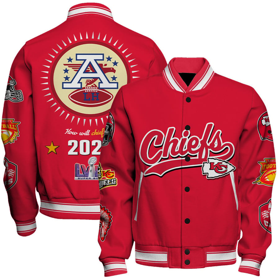 Kansas City Chiefs Limited Edition Unisex Sizes S-5XL AOP Button Baseball Jacket