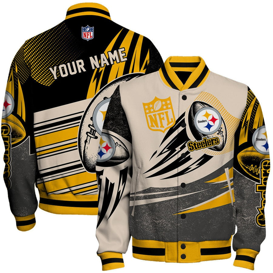 Pittsburgh Steelers Limited Edition Unisex Sizes S-5XL AOP Button Baseball Jacket