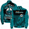 Miami Dolphins Limited Edition Unisex Sizes S-5XL AOP Button Baseball Jacket