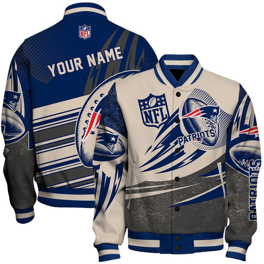 New England Patriots Limited Edition Unisex Sizes S-5XL AOP Button Baseball Jacket