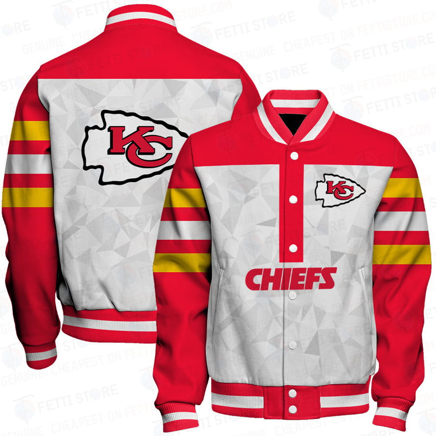 Kansas City Chiefs Limited Edition Unisex Sizes S-5XL AOP Button Baseball Jacket