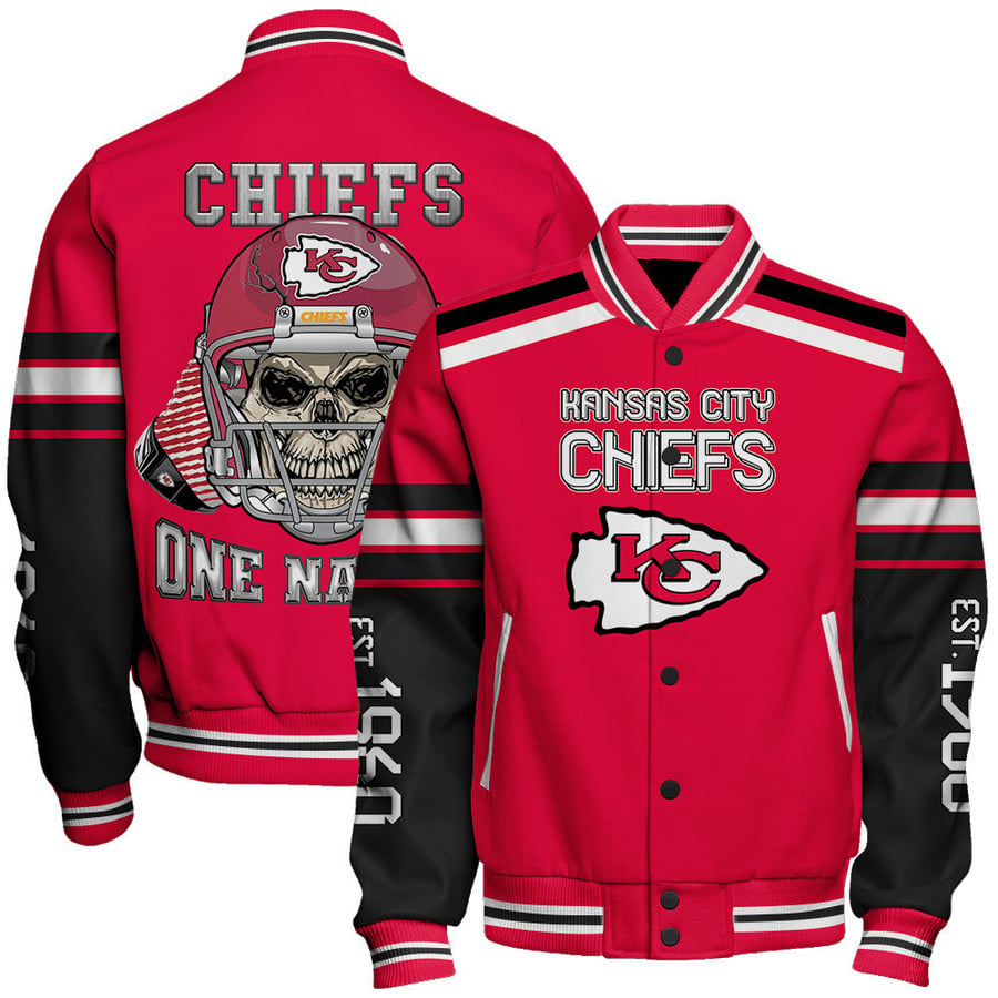 Kansas City Chiefs Limited Edition Unisex Sizes S-5XL AOP Button Baseball Jacket