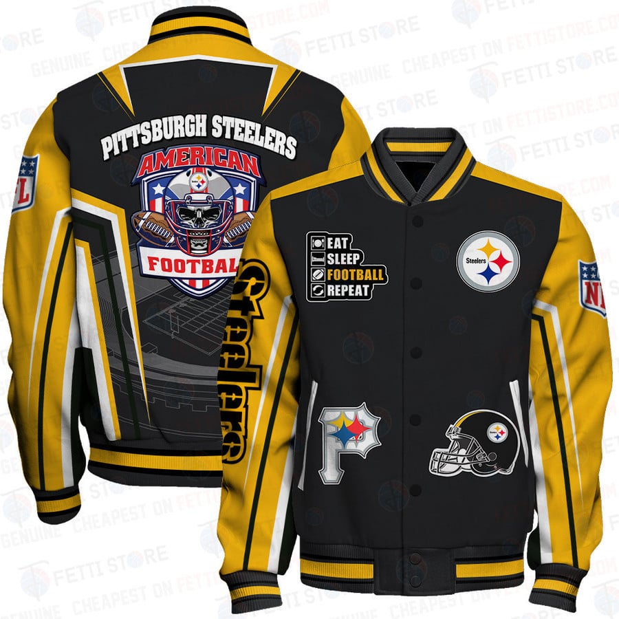 Pittsburgh Steelers Limited Edition Unisex Sizes S-5XL AOP Button Baseball Jacket