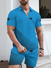 Carolina Panthers Limited Edition ZIP Polo Shirt And Shorts Two-Piece Suits