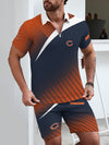 Chicago Bears Limited Edition ZIP Polo Shirt And Shorts Two-Piece Suits