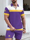 Minnesota Vikings Limited Edition ZIP Polo Shirt And Shorts Two-Piece Suits