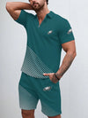 Philadelphia Eagles Limited Edition ZIP Polo Shirt And Shorts Two-Piece Suits