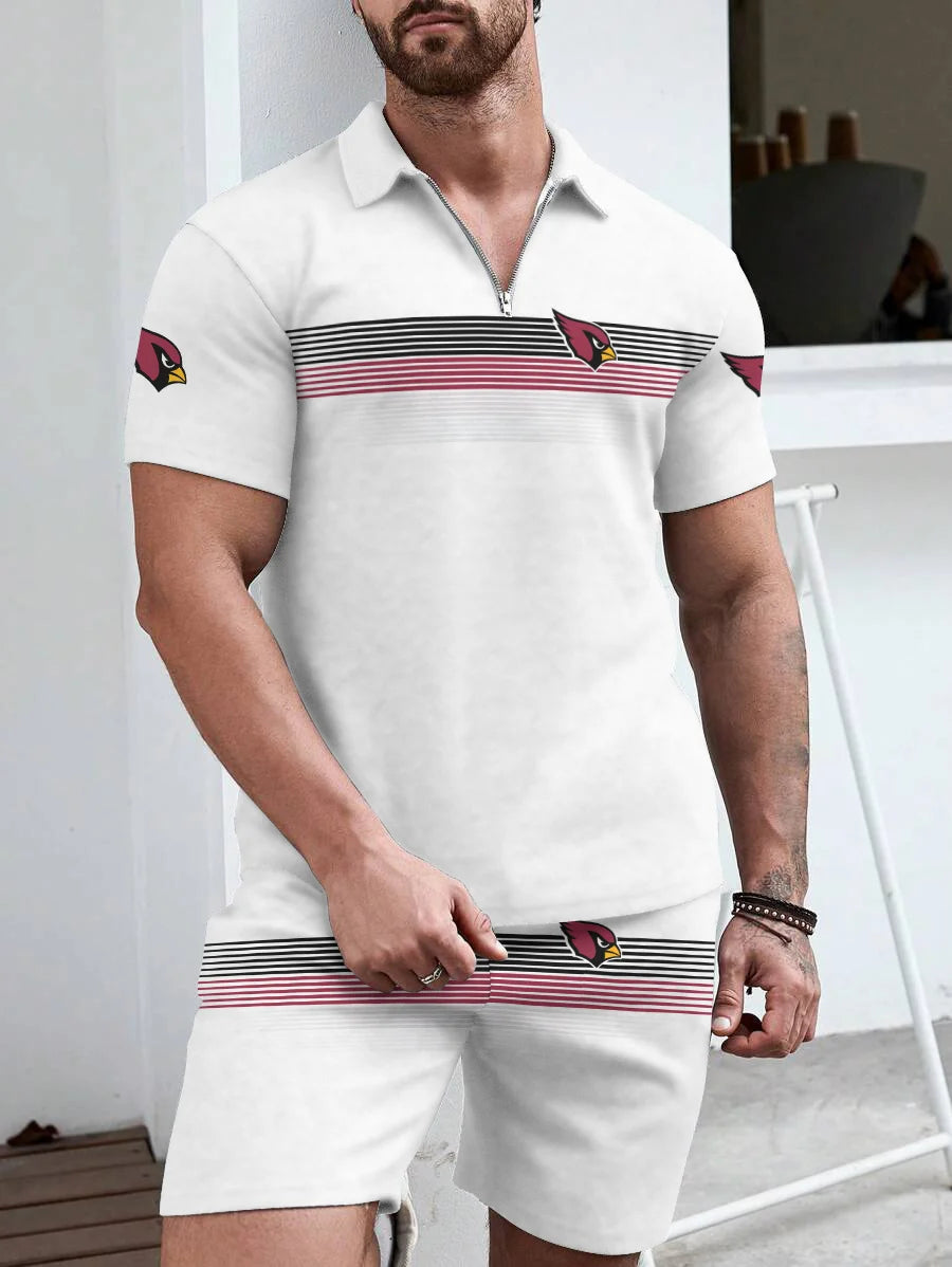 Arizona Cardinals Limited Edition ZIP Polo Shirt And Shorts Two-Piece Suits