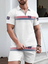 New York Giants Limited Edition ZIP Polo Shirt And Shorts Two-Piece Suits