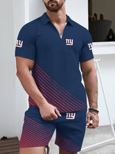 Load image into Gallery viewer, New York Giants Limited Edition ZIP Polo Shirt And Shorts Two-Piece Suits
