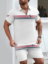 Load image into Gallery viewer, Houston Texans Limited Edition ZIP Polo Shirt And Shorts Two-Piece Suits
