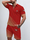 San Francisco 49ers Limited Edition ZIP Polo Shirt And Shorts Two-Piece Suits