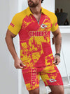 Kansas City Chiefs Limited Edition ZIP Polo Shirt And Shorts Two-Piece Suits