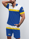 Los Angeles Rams Limited Edition ZIP Polo Shirt And Shorts Two-Piece Suits