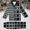 Las Vegas Raiders Plaid Pattern Limited Edition Satin Pajamas Set NEW087606