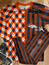 Denver Broncos Plaid Pattern Limited Edition Kid &amp; Adult Sizes Pajamas Set NEW087607
