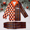 Denver Broncos Plaid Pattern Limited Edition Satin Pajamas Set NEW087607