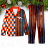 Denver Broncos Plaid Pattern Limited Edition Satin Pajamas Set NEW087607