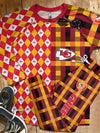 Kansas City Chiefs Plaid Pattern Limited Edition Kid &amp; Adult Sizes Pajamas Set NEW087610