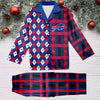 Buffalo Bills Plaid Pattern Limited Edition Satin Pajamas Set NEW087613
