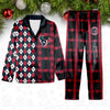 Houston Texans Plaid Pattern Limited Edition Satin Pajamas Set NEW087614