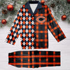 Chicago Bears Plaid Pattern Limited Edition Satin Pajamas Set NEW087619