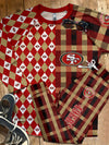 San Francisco 49ers Plaid Pattern Limited Edition Kid &amp; Adult Sizes Pajamas Set NEW087621