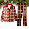 San Francisco 49ers Plaid Pattern Limited Edition Satin Pajamas Set NEW087621