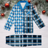 Detroit Lions Plaid Pattern Limited Edition Satin Pajamas Set NEW087623