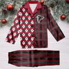 Atlanta Falcons Plaid Pattern Limited Edition Satin Pajamas Set NEW087629