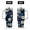 Dallas Cowboys Flowers Pattern Limited Edition 40oz Tumbler Transparent Lid NEW089201