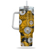Pittsburgh Steelers Flowers Pattern Limited Edition 40oz Tumbler Transparent Lid NEW089202