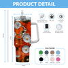 Cleveland Browns Flowers Pattern Limited Edition 40oz Tumbler Transparent Lid NEW089204