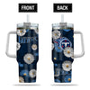 Tennessee Titans Flowers Pattern Limited Edition 40oz Tumbler Transparent Lid NEW089215