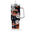 Chicago Bears Flowers Pattern Limited Edition 40oz Tumbler Transparent Lid NEW089219