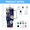 New York Giants Flowers Pattern Limited Edition 40oz Tumbler Transparent Lid NEW089220