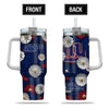 New York Giants Flowers Pattern Limited Edition 40oz Tumbler Transparent Lid NEW089220