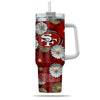 San Francisco 49ers Flowers Pattern Limited Edition 40oz Tumbler Transparent Lid NEW089221
