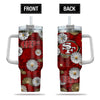 San Francisco 49ers Flowers Pattern Limited Edition 40oz Tumbler Transparent Lid NEW089221