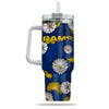 Los Angeles Rams Flowers Pattern Limited Edition 40oz Tumbler Transparent Lid NEW089225