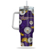 Minnesota Vikings Flowers Pattern Limited Edition 40oz Tumbler Transparent Lid NEW089227