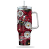 Tampa Bay Buccaneers Flowers Pattern Limited Edition 40oz Tumbler Transparent Lid NEW089228